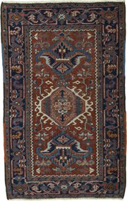 Heriz Tappeto 140 x 90 Rosso (Iran) Annodato A Mano