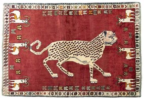 Gabbeh Tappeto 130 x 190 Rosso (Iran) Annodato A Mano
