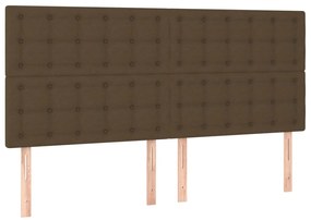 Testiera 4 Pz Marrone Scuro 80x5x78/88 Cm İn Tessuto /
