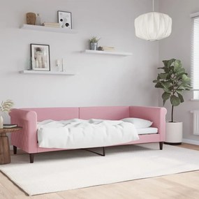 Letto Da Giorno Rosa 80x200 Cm İn Velluto /