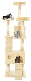 Albero per gatti con tiragraffi in sisal 170 cm beige