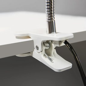 Faretto a morsetto di design bianco con braccio flessibile - Egg