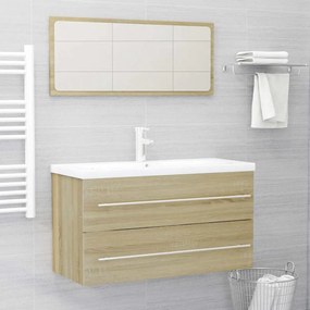 Set Mobili Da Bagno 2 Pz Rovere Sonoma İn Legno Multistrato /