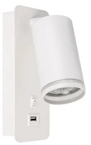 Faretto da parete con caricatore USB 1xGU10/35W/230V bianco
