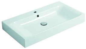 Lavabo sospeso rettangolare Cento 80cm H 10 x P 45 cm in ceramica bianco