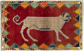 Gabbeh Tappeto 110x180 Rosso (Iran) Annodato A Mano