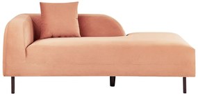 Chaise longue velluto rosa pesca sinistra LE CRAU Beliani