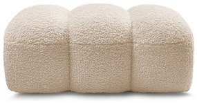 Poggiapiedi beige con rivestimento in bouclé Hippolyte – Bobochic Paris