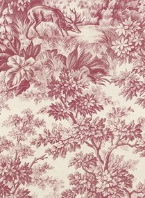 Little Greene Tapete Stag Toile - Burgundy