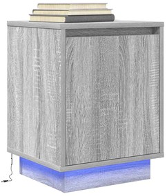 Comodino Con Luci Led Grigio Sonoma 38x34x50 Cm /