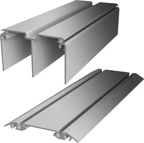 Kit binario Hollywood/Boston grigio / argento L 250 x H 5.9 x Sp 8.1 cm