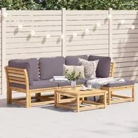 Set Salotto da Giardino 5 pz con Cuscini Legno Massello Acacia 3214309