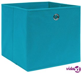 vidaXL Contenitori 10 pz in Tessuto non Tessuto 28x28x28 cm Azzurro