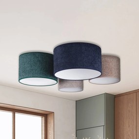 Euluna Plafoniera Boucle a 4 luci blu/verde/cappuccino/grigio