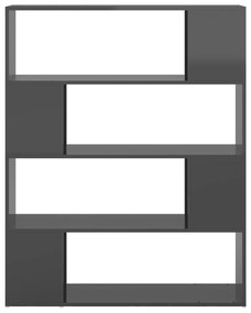 Libreria/divisorio grigio lucido 100x24x124 cm