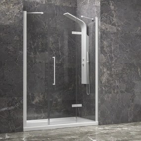 Porta doccia 160cm battente e 2 fissi colore bianco | KT6000B - KAMALU