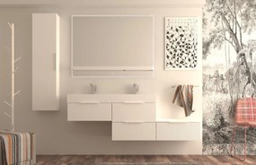 Mobile da bagno sospeso sotto lavabo L 120 x H 25 x P 44 cm bianco laccato opaco, 1 cassetto BADEN HAUS Modula