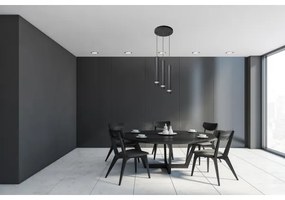 Lampadario LED a sospensione con filo TUBA 3xGU10/4,8W/230V nero/cromo