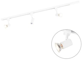 Sistema a binario moderno con 3 faretti monofase bianco - Jeany