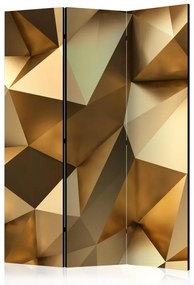 Paravento design Cupola dorata (3 parti) - elegante astrazione dorata