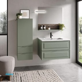 Mobile Bagno Sospeso "Frame" Da 80 Cm Colore Salvia Opaco