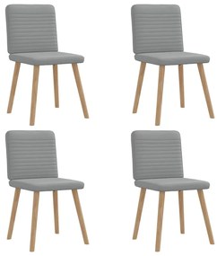 Sedie Da Pranzo 4 Pz Grigio Chiaro İn Tessuto /