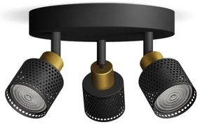 Philips - Faretto NIALL 3xGU10/5W/230V nero/ottone