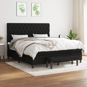 Giroletto A Molle Con Materasso Nero 160x200 Cm İn Tessuto /