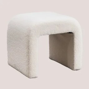 Sgabello Basso Carlise In Shearling Bianco - Sklum