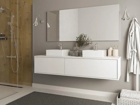 Mobile sotto lavabo sospeso L150 cm Bianco - ISAURE II