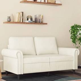 Divano A 2 Posti Crema 120 Cm İn Velluto /