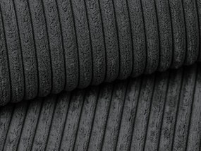 Divano grigio scuro allungabile con rivestimento in velluto a coste 195 cm Nona – Makamii