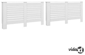 vidaXL Coperture per Radiatori 2 pz Bianche 152x19x81,5 cm in MDF