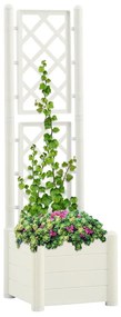 Fioriera Da Giardino Con Graticcio 43x43x142 Cm Pp Bianco /