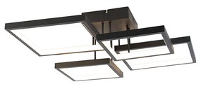 Plafoniera nera incl. LED dimmerabile a 3 livelli 4 luci - Lejo