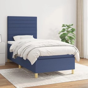 Giroletto A Molle Con Materasso Blu 90x190 Cm İn Tessuto /