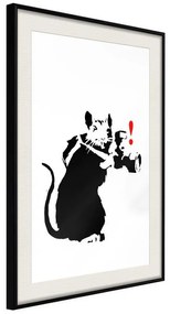 Poster  Banksy: Rat Photographer  Cornice Quadri Cornice nera con pass-partout, Larghezza x Altezza Home decor 20x30