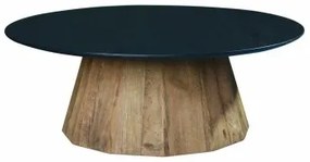 Tavolino da Caffè DKD Home Decor Nero Naturale Legno Pino Legno Riciclato 90 x 90 x 32,5 cm