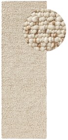 benuta Pure Tappeto passatoia in lana Patch Marrone 80x250 cm - Tappeto fibra naturale