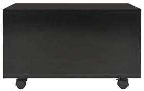 Tavolino da caffè nero lucido 60x60x35 cm in truciolato