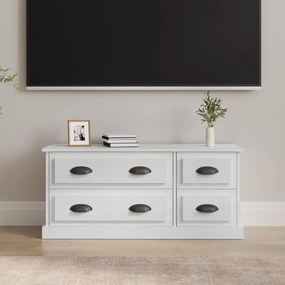 Mobile Porta Tv Bianco Lucido 100x35,5x45 Cm Legno Multistrato /