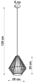 Lampadario a sospensione con filo DEMI 1xE27/60W/230V bianco