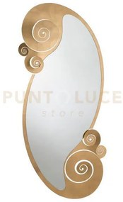 Specchio da terra circeo in ferro con riccioli foglia oro in ferro ...