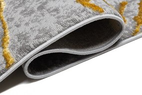 Esclusivo tappeto moderno grigio con motivo oro Larghezza: 80 cm | Lunghezza: 150 cm