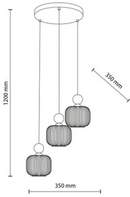 Lampadario a cavo BALLO 3xE14/10W/230V beige