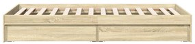 Giroletto cassetti rovere sonoma 90x200 cm legno multistrato