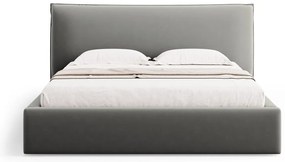 Letto matrimoniale imbottito grigio con contenitore e doghe 180x200 cm Elio - Milo Casa