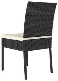 Set da Pranzo da Giardino 3 pz in Polyrattan Nero