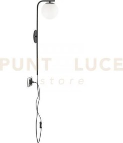 Applique a parete odisseo nera 1 luce attacco e14 15x15x65,5cm in v...