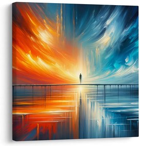 Quadro su tela – Figura sul molo tra cielo e terra
